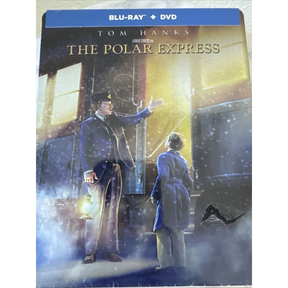 THE POLAR EXPRESS 2004 (2016) Blu-Ray-DVD Steelbook)  W/ Features, Tom Hanks NEW